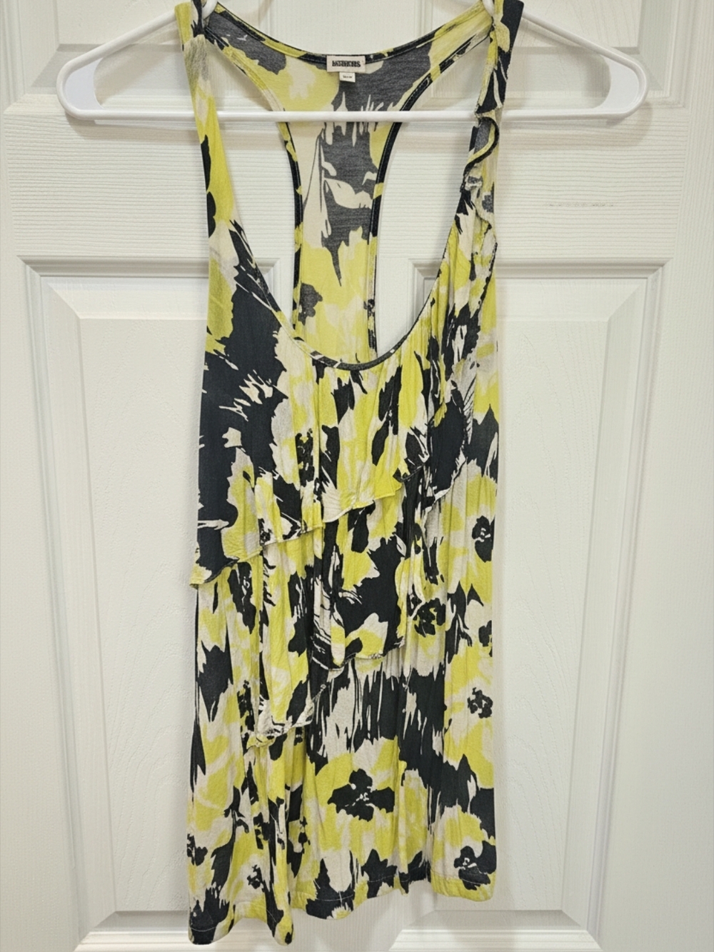 Yellow & Black Floral Abstract Top